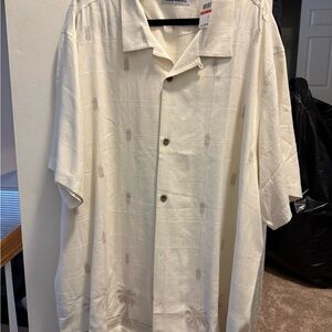 Tommy Bahama Cream Palm Tree Shirt